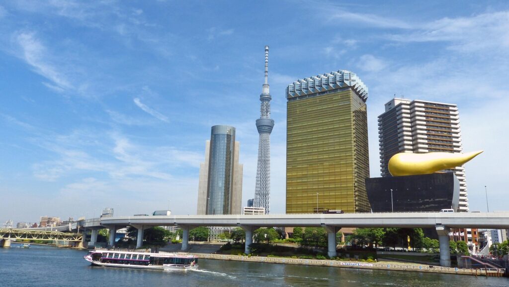 Tokyo Skytree rising above the city skyline