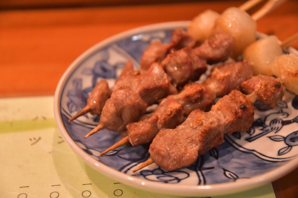 Local food and grilled skewers in Kanazawa