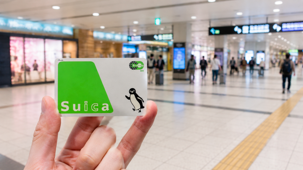 Suica card and Tokyo train gate for tap and go travel