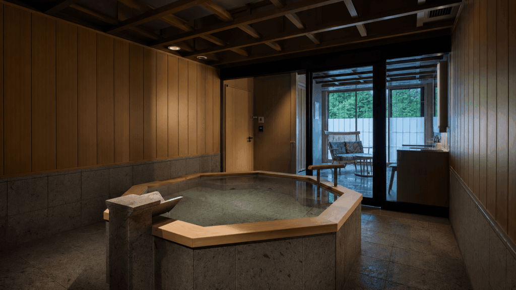 Spacious room with private open-air onsen at Hatsuhana
